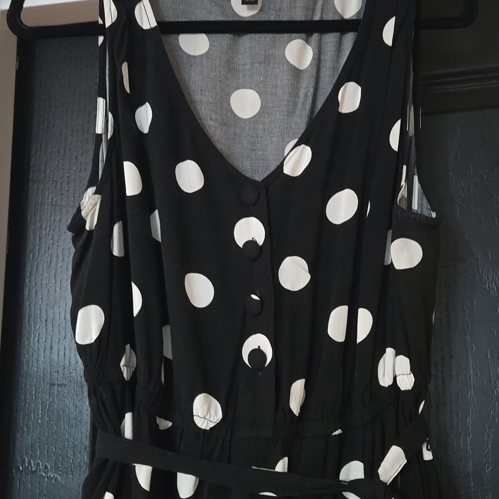 Torrid Black And White Polka Dot Midi Dress Size 1X - Picture 4 of 15